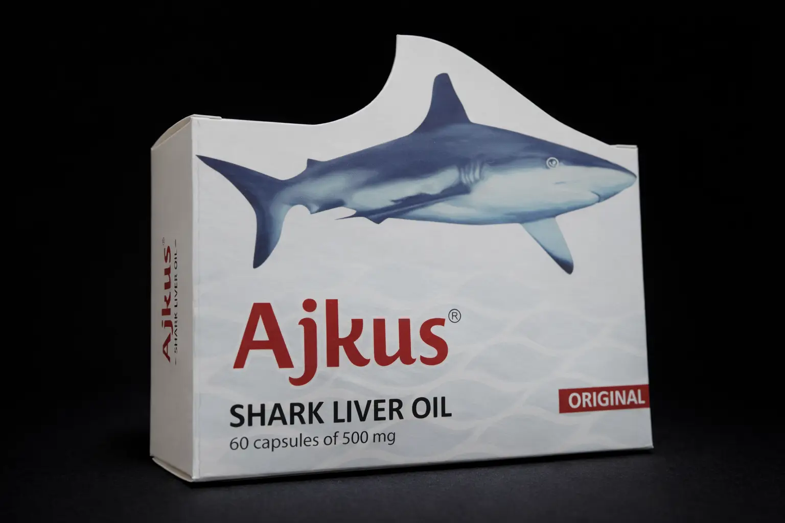 Pakovanje Ajkus Shark Liver Oil Original sa 60 kapsula od 500 mg